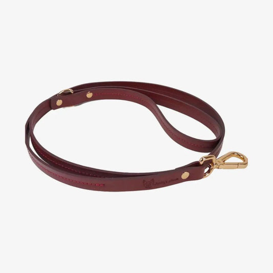 Hundeleine burgundy dog leash burgundy red elegant vegetable tanned leather sustainable