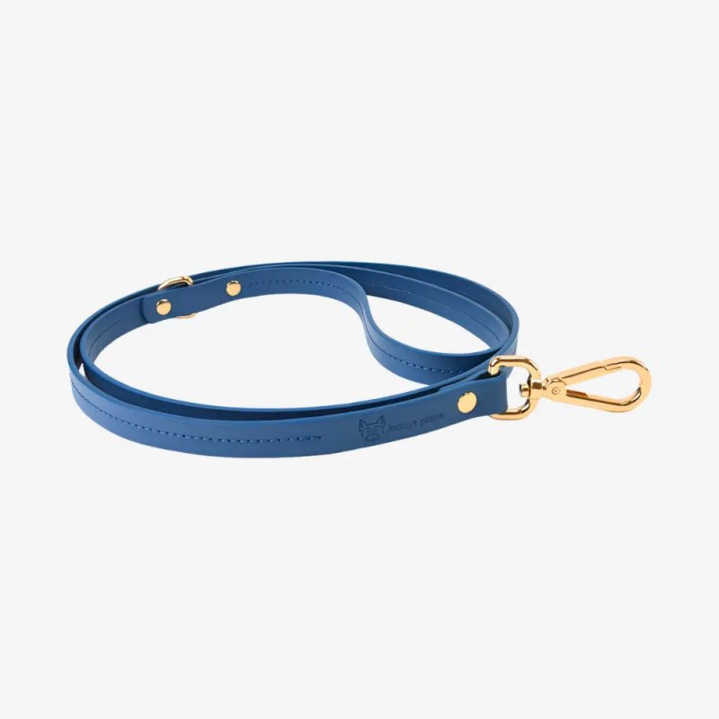 Hundeleine navy dog leash navy blue elegant vegetable tanned leather sustainable
