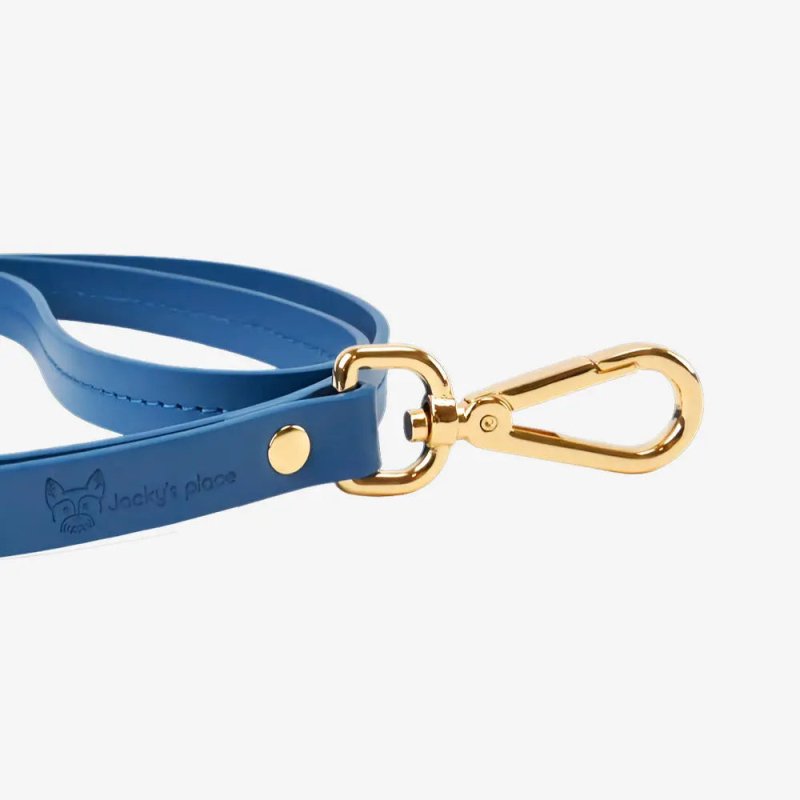 Navy Hundeleine navy blue dog leash premium leather nachhaltig eco-friendly elegant