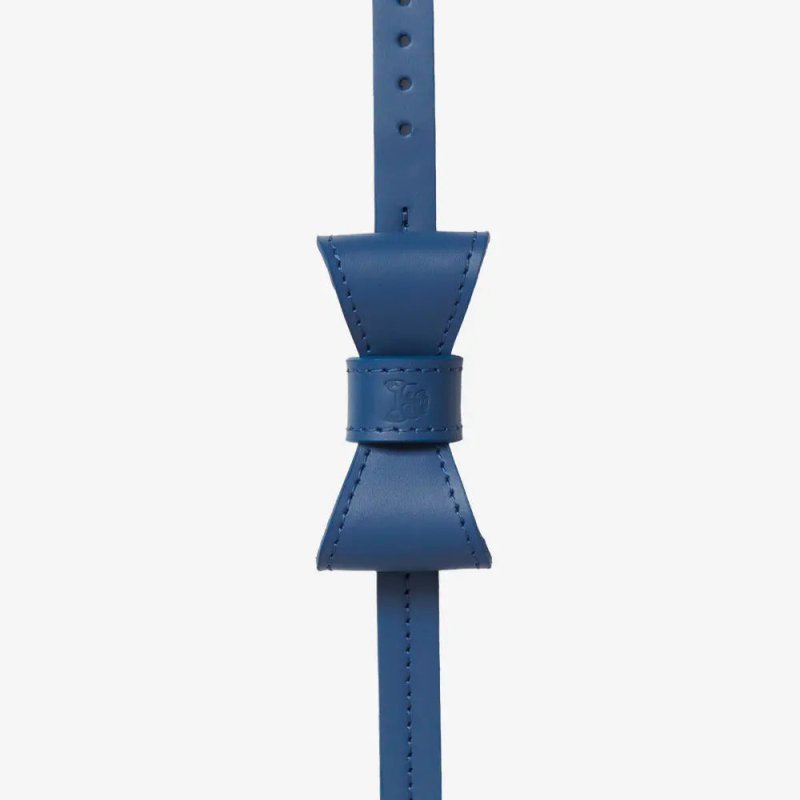 Navy blue dog collar hundehalsband navy vegetable tanned leather durable elegant design