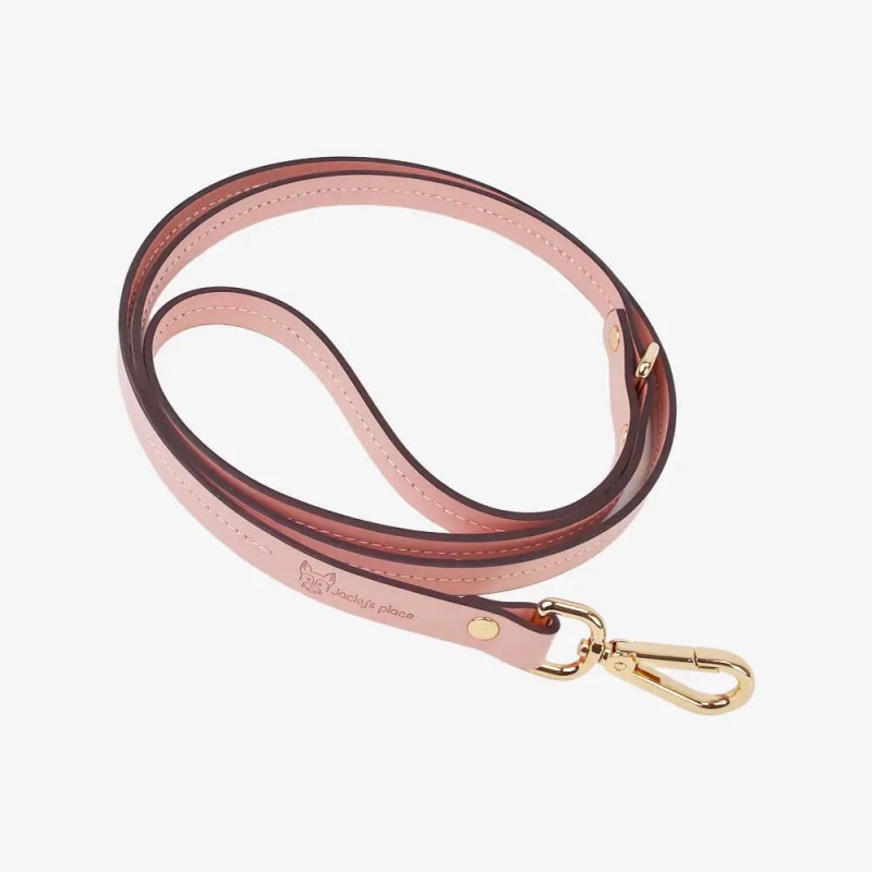 Pink dog leash hundeleine rosa vegetable tanned leather durable elegant design