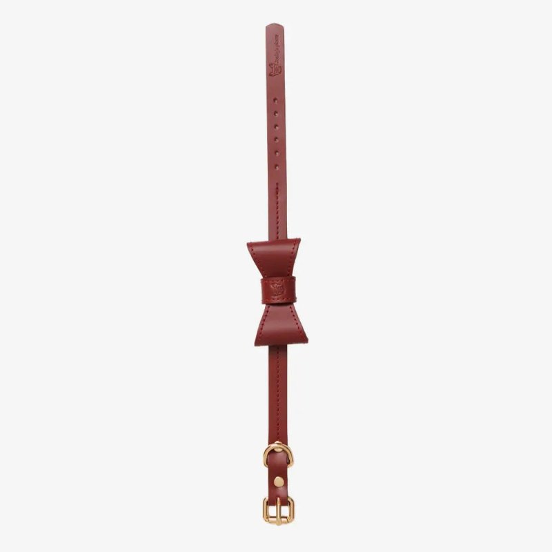 Burgundy red dog collar hundehalsband burgundy vegetable tanned leather durable elegant design