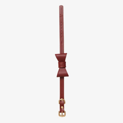 Burgundy red dog collar hundehalsband burgundy vegetable tanned leather durable elegant design