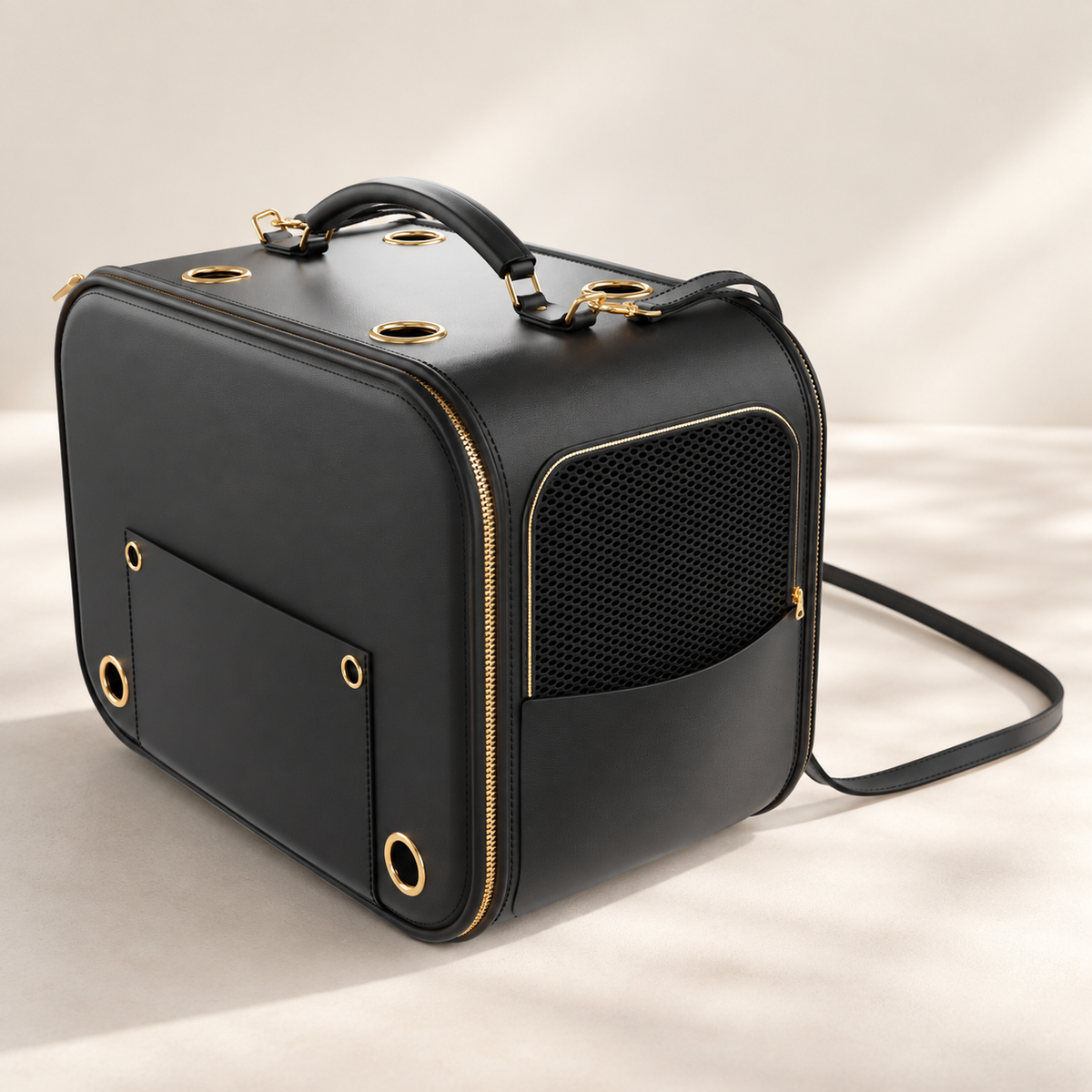 Bamboo Leather Pet Carrier