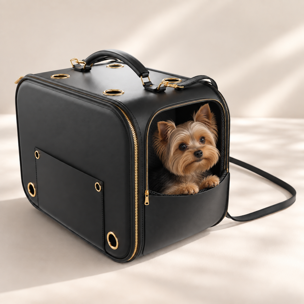 Bamboo Leather Pet Carrier