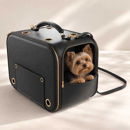 Bamboo Leather Pet Carrier