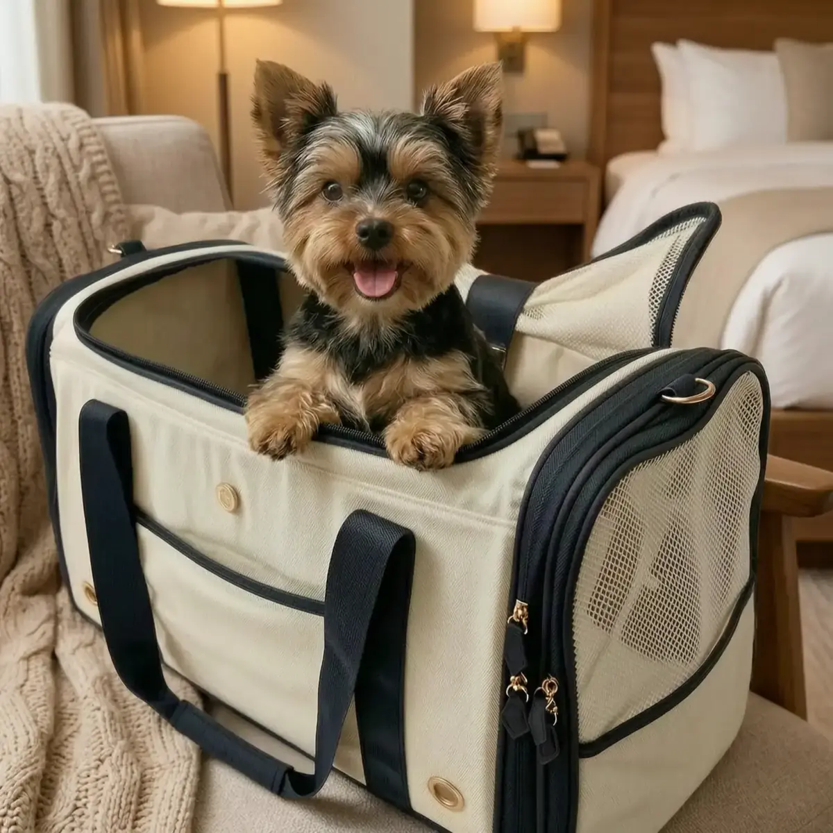 Kleiner Hund in Hundefreundlichem Hotel