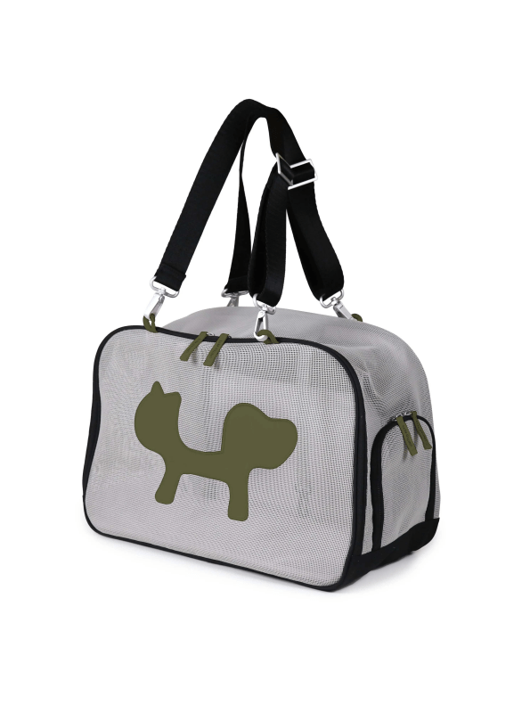 Mesh Pet Carrier XTRA green recycled plastic airline-approved dog travel bag