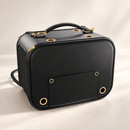 Premium Hundetasche Bamboo Leather Pet Carrier aus nachhaltigem Bambusleder für kleine Hunde bis 5 kg.